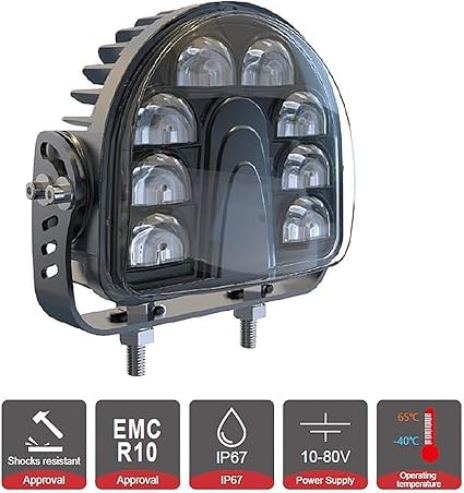 Image of ONERAY 10Pack Forklift Safety Light Blue Arc LED Warning Light Warehouse Pedestrian Warning Arch Zone Spotlight 40W DC10-80V for Truck Security Indicator Spotlight Brightness (New)