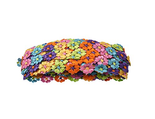15 Yards Colorful Flower DIY Lace Applique Sewing Craft Lace Edge Trim Ribbon Edging Trimmings Fabric Embroidery Polyester for Wedding Dresses Embellishment DIY Party Decor Clothes