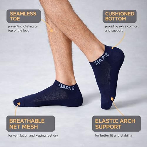 Image of XJARVIS Ankle Socks for Men & Women (Unisex) Bamboo Cotton Blend | Breathable Soft & Stretchable Everyday Socks for Sports, Office & Casual Wear - Free Size - Multicolour
