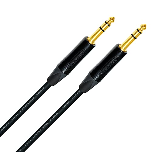 Worlds Best Cables 6 Inch –Quad Balanced Patch Cable Custom Made Using Mogami 2534 Wire And Neutrik Np3X-B ¼ Inch (6.35Mm) Trs Stereo Phone Plugs #TOP4