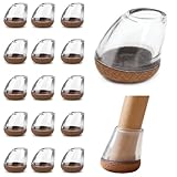 16 Stück runde Stuhlbeinkappen für schräge Stuhlbeine mit 14–19 mm Durchmesser, Stuhlbeinabdeckungen mit Filzunterseite für Stuhlbeine mit einem Neigungswinkel von 15°- 25°