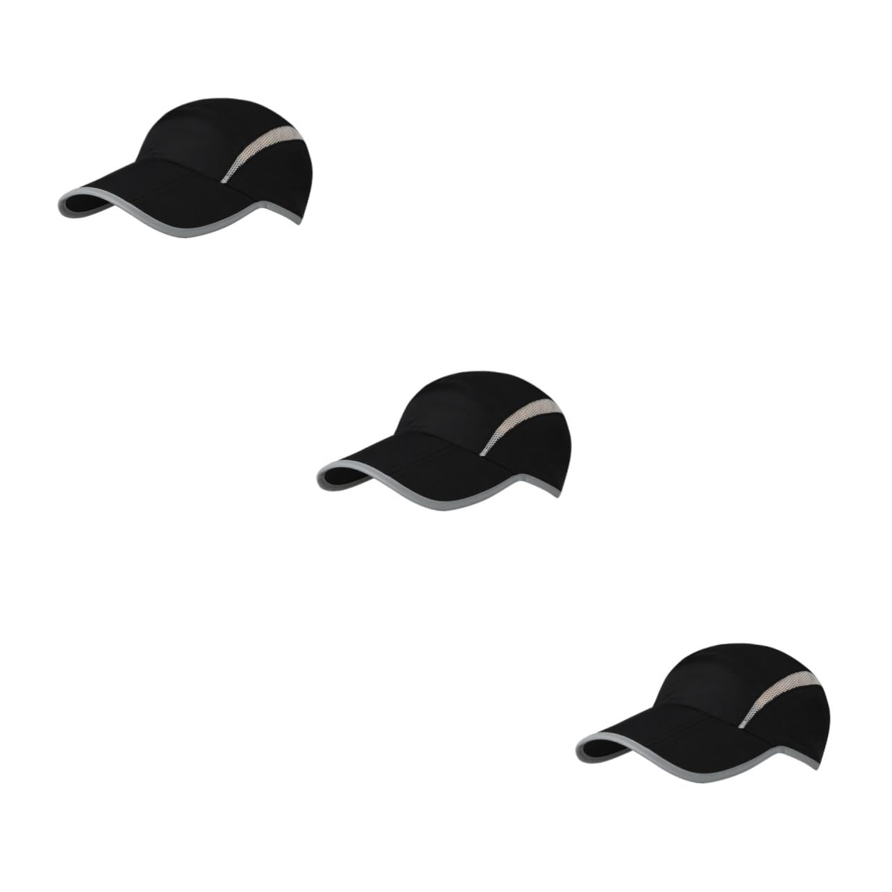 SOIMISS Gorra de Beisbol Gorras Deportivas para Hombre Gorra de Tenis Tapa Hombres encabezamiento Reflectante Gorro Sol Hat Sombreros de Visera para Mujer Sombrero para el Sol Nylon Black