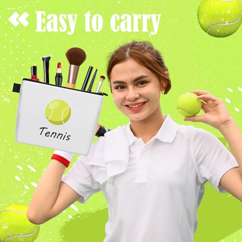 image for FQQF YESMET Tennis Makeup Bag for Teens, Inspirational Canvas Tennis C