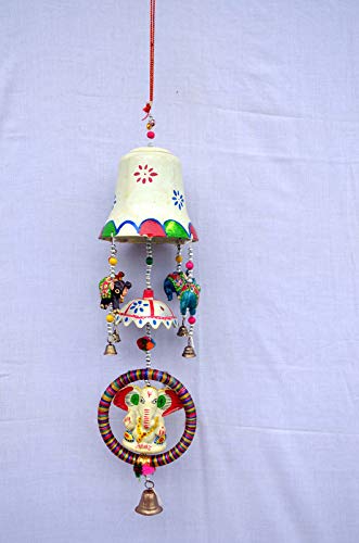Image of palpal Art Gallery Big Bell chhatra Ganesh Ring Full Door,Wall Hanging for Home,tample,Event Decoration (Paper Mache)
