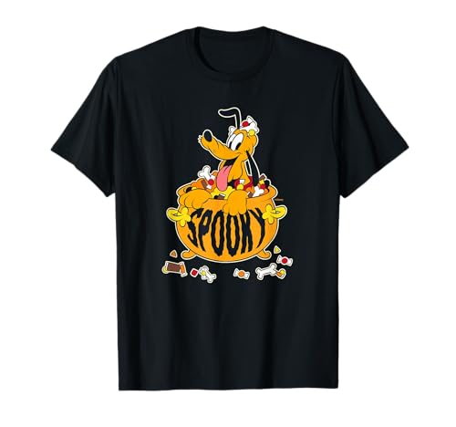 Disney Pluto Happy Halloween Spooky Cauldron with Candy T-Shirt