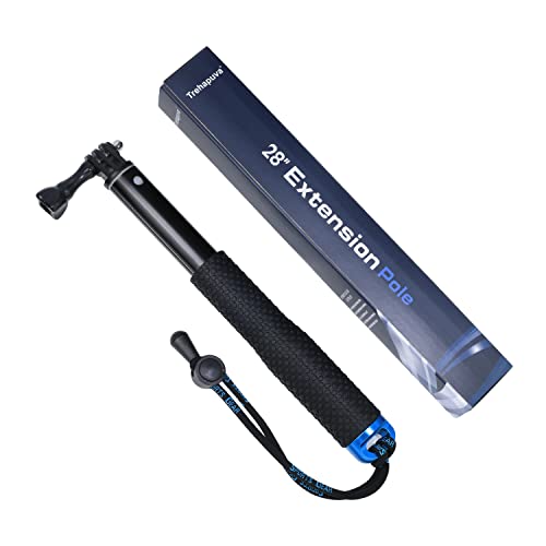 Trehapuva Selfie Stick, 28” Extension Monopod Adjustable Pole Waterproof Hand Grip Compatible For Go Pro Hero 10 9 8 7 6 5 4 3+ 3 Session, Akaso, Xiaomi Yi,Sjcam Sj4000 Sj5000 Sj6000 More #TOP5