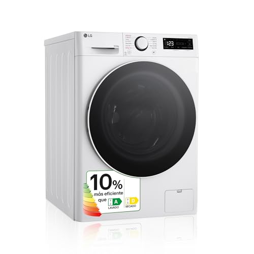 LG F4DR6010A0W - Lavadora Secadora Inteligente, 10/6kg, AI Direct Drive, 1400rpm, Carga Frontal,...