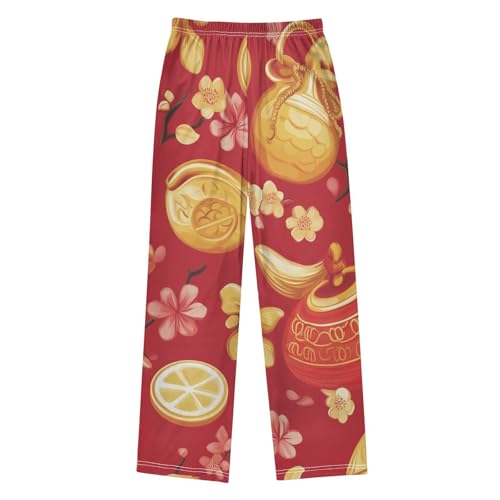 ZZXXB Good Lucky Flowers Boys Long Pants Soft Trousers Elastic Waist Kids Lounge Bottoms with Pockets S-XL2
