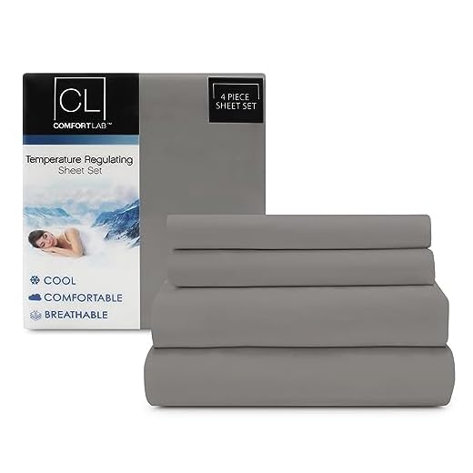 Posh Home Comfort Lab King-Size Sheet Sets, Ultra-Soft Light Grey Sheets, Cooling Bed Sheets - 4 Piece
