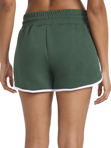 Reebok Women’s Retro Active 3” Short, Standard Fit, Lightweight Cotton-Poly Fleece Fabric, Pineneedle, Medium - image 2