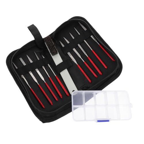 SEWACC 10pc Diamond File Set Rasp Needle File for Metal Shaping Hardened Steel Industrial Diamond Non-nickel Finish