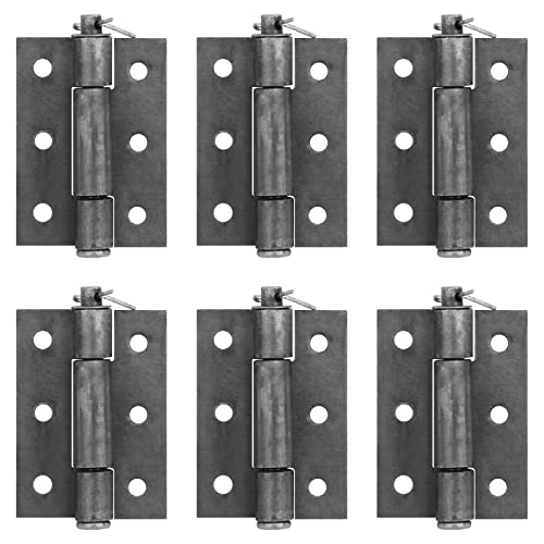 6 Pcs 3¼x2 inches Weldable Door Hinges, Heavy Duty Metal Gate Hinges