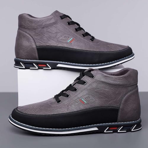 Image of Men's Casual Dress Boots Motorcycle Boots Plus Size Ankle Boots Lace Up Fashion Leather Boots Business Wedding Party Shoes
