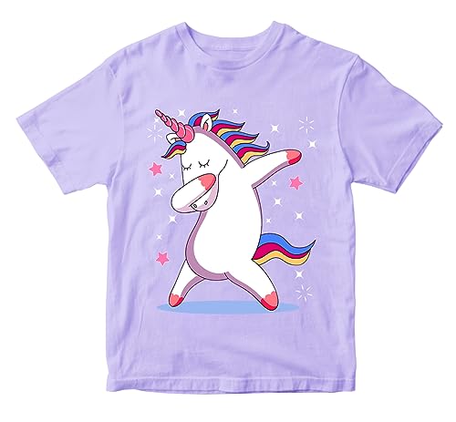 Image of Girls Cool Cute Dabbing Unicorn 100% Cotton Unisex Kids T-Shirt