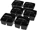 Storex Small Caddy, 9.25 x 9.25 x 5.25 Inches, Black, 6-Pack (00972E06C)