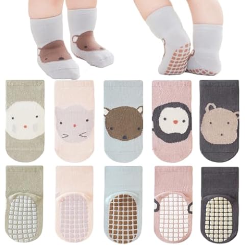 Adeimoo Baby Girls Cartoon Non-Slip Socks Unisex Baby Toddler Cotton Warm Grip Socks Anti Skid Socks for Infant 0-12 Months Cover