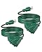 DEWENWILS 15 FT Green Outdoor Tri-Tap Extension Cord Splitter, Weatherproof 16/3 SJTW Power Cable for Holiday Decoration and Landscaping Lights, UL Listed, Pack of 2