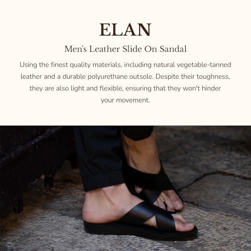 Elan - Leather Slide On Sandal - Men Sandals2