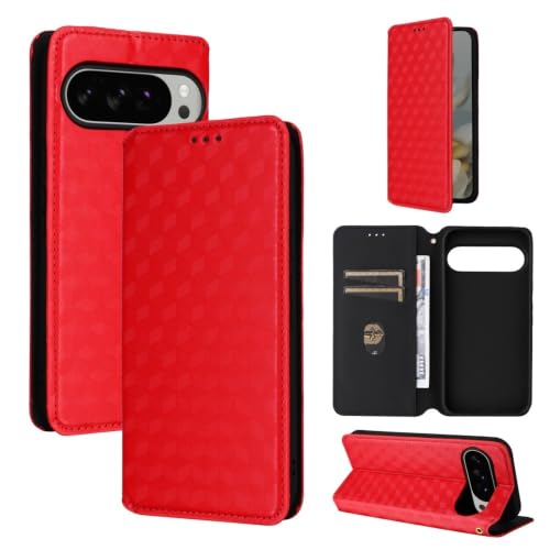 Housse Sony Xperia 5 V portefeuille rouge à fermeture magnétique