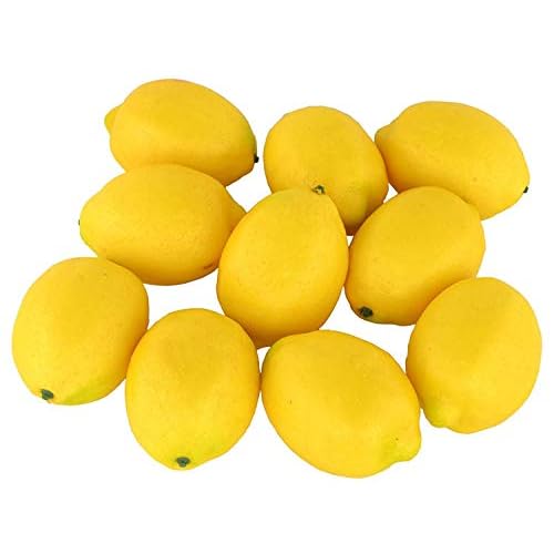 JEDFORE 10pcs Artificial Lemons Simulation Lifelike Lemons Fake Fruit for Home Kitchen…
