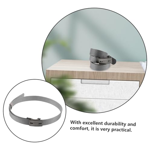 Homoyoyo Automatic Nylon Ratchet Belt for Men Adjustable Double-sided Design Grey for Business and Casual Wear3