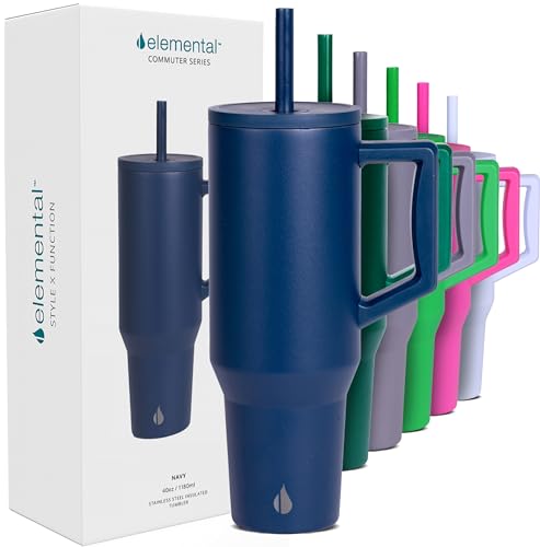 Image of Elemental Spill Proof 40oz Insulated Tumbler with Handle & Straw Travel Mug