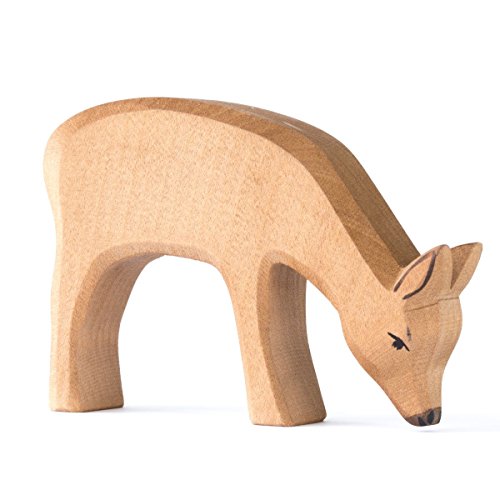 Cerf rouge Ostheimer manger en bois fait main pour éveil et décor