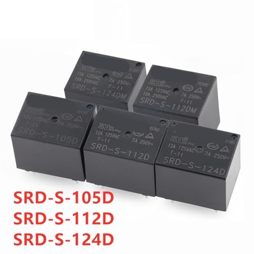 Relé de potencia SRD-S-124D de 24V con 5 pines para control de corriente continua 2