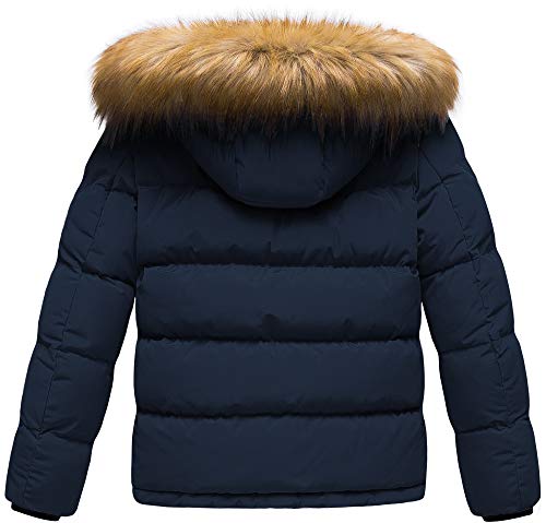 Creatmo Us Boy's Parka Winter Coats Fleece Lined Jacket Fur Hood Coat Navy 14/16 #TOP1