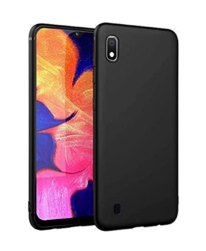 Image of Mobile Back Cover Case for Samsung Galaxy A10, Sm-A105G /Ds, Sm-A105M /Ds (Silicone Case|CameraProtection|Black SC1510)