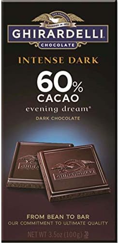 Ghirardelli Chocolate Intense Dark Bar, Evening Dream 60% Cacao, 3.5-Ounce Bar (Pack of 1)