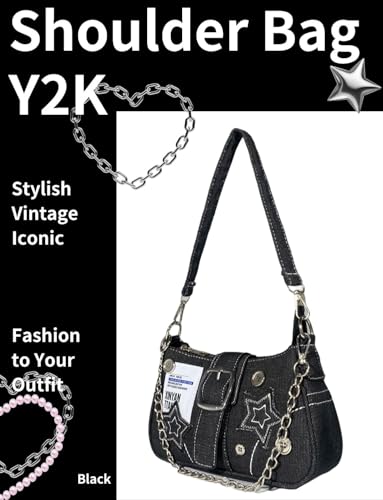 Y2k Purse Cute Small Shoulder Bags For Women Star Purses Grunge Gothic Purses Goth Bag Vintage2