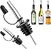Pafusen 6 Pack Liquor Bottle Pourers, Liquor Pour Spout for Liquor Bottles, Stainless Steel Olive oil Dispenser Spout, Alcohol Pourer Spouts Dust Caps Covers Fixed, Sliver
