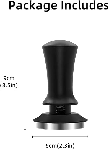 Miniatura 9 de Mcbazel Tamper de café expreso de 2.087 in, manipulador de café barista prémium con resorte de 25 libras, base de acero inoxidable 100% con marca de