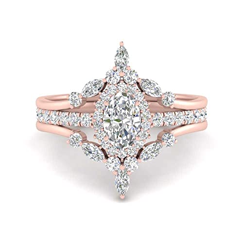 Image of 55Carat Choose Your Gemstone Oval Halo Antique Engagement Ring Rose Gold Plated Oval Shape Vintage Engagement Rings Everyday Jewelry Wedding Jewelry Handmade Gifts for Wife US Size 4 to 12
