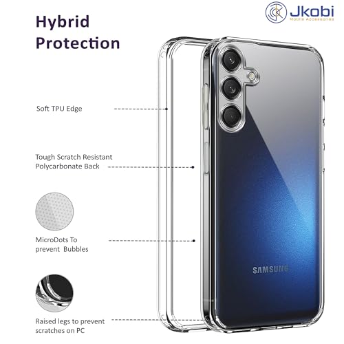 Image of Jkobi Back Cover for Samsung Galaxy M55 5G | F55 5G | M55s 5G (Silicone Clear Shockproof Case with Camera Protection | Soft and Flexible | Transparent)