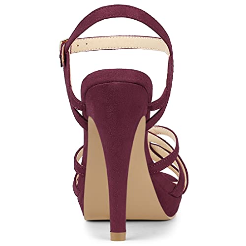 Allegra K Women's Strappy Platform Heels Stiletto Heel Sandals4
