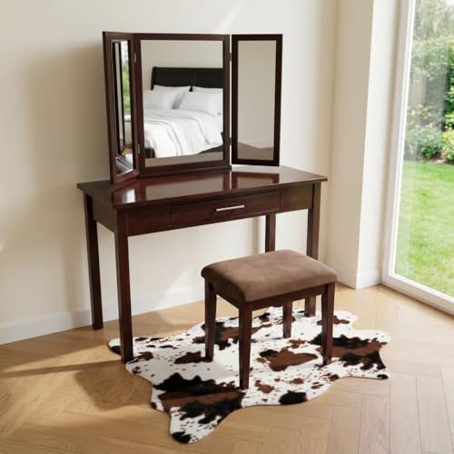 MustMat Cow Print Rug,Faux Cowhide Area Rug for Bedroom,Nursery,Living Room,Western Party Decorations 2'6''×3'7''