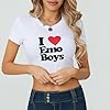 Baby Tees for Teen Girls Y2k Letter Graphic Print Crop Top Grunge Short Sleeve Bodycon Cute Baby Tee Shirt Streetwear (White, L) #1