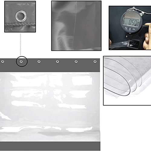 Bâche imperméable en PVC transparent 3x4m avec œillets pour balcon