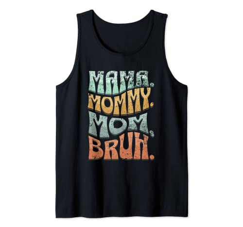 Funny Mama Mommy Mom Bruh Retro Top Retro Mothers Day Camiseta sin Mangas