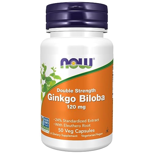 Now Foods Double Strength Ginkgo Biloba Extract, 120mg, 50 Capsul...