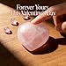 ideayard 45mm Rose Quartz Heart, Crystal Stone 1pcs Puff Heart, Love Palm Healing Stone Reiki Crystal Gemstone Worry Stones for Anxiety