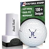 Ball Tatt - Golf Ball Stamp Personalized Monogram Initial R Self-Inking Marker Quick Dry Permanent Ink Reusable Golf Ball Marker to Identify Balls Ideal Golfer Gift