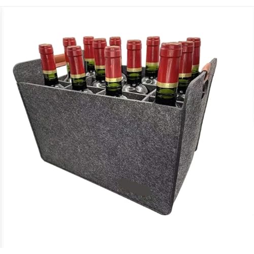 Bolsa para botellas de vino portátil en fieltro gris para tus cenas y eventos 4