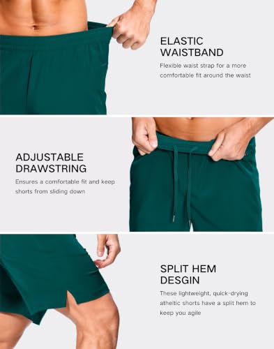 Image of GGJ Men's Lightweight Athletic Shorts with 2 Zipper Pockets 7 inch /9 inch /5 inch Gym Workout Running Quick Dry Tennis Shorts for Men