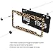 Personalized License Plate Frame Stainless Steels Cute Cheetah Leopard Brown License Plate Car Tag Holder with 4 Holes and Screws for Women Men Auto for USA Canada Vehicles Standard (12