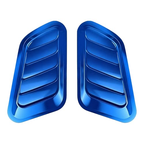 QKYS 2PCS Car Hood Air Vent, Universal Hood Vents for Cars, Scoop Bonnet Air Vents Engine Hoods Kit, Intake Trim Cover Automotive Exterior Decor Accessories for Most Cars (Blue) by QKYS - Used condition - US$9.44