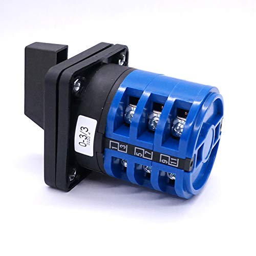 Taiss Universal Changeover Switch 32A 690V 4 Position 12 Terminals Latching Rotary Cam Selector Switch + SV2-4s Blue Connection Terminal LW26-32 0-3/3