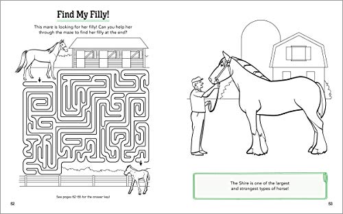 Horses!: A Coloring and Activity Book for Kids with Word Searches, Dot-To-Dots, Mazes, and More